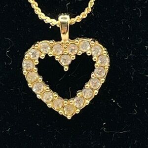 Vintage Avon Rhinestone Heart Necklace